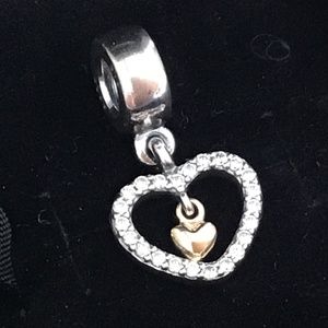 Pandora two tone heart charm